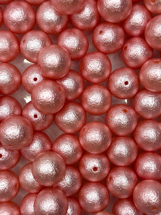 Pale Pink Foil 20mm Acrylic Bead