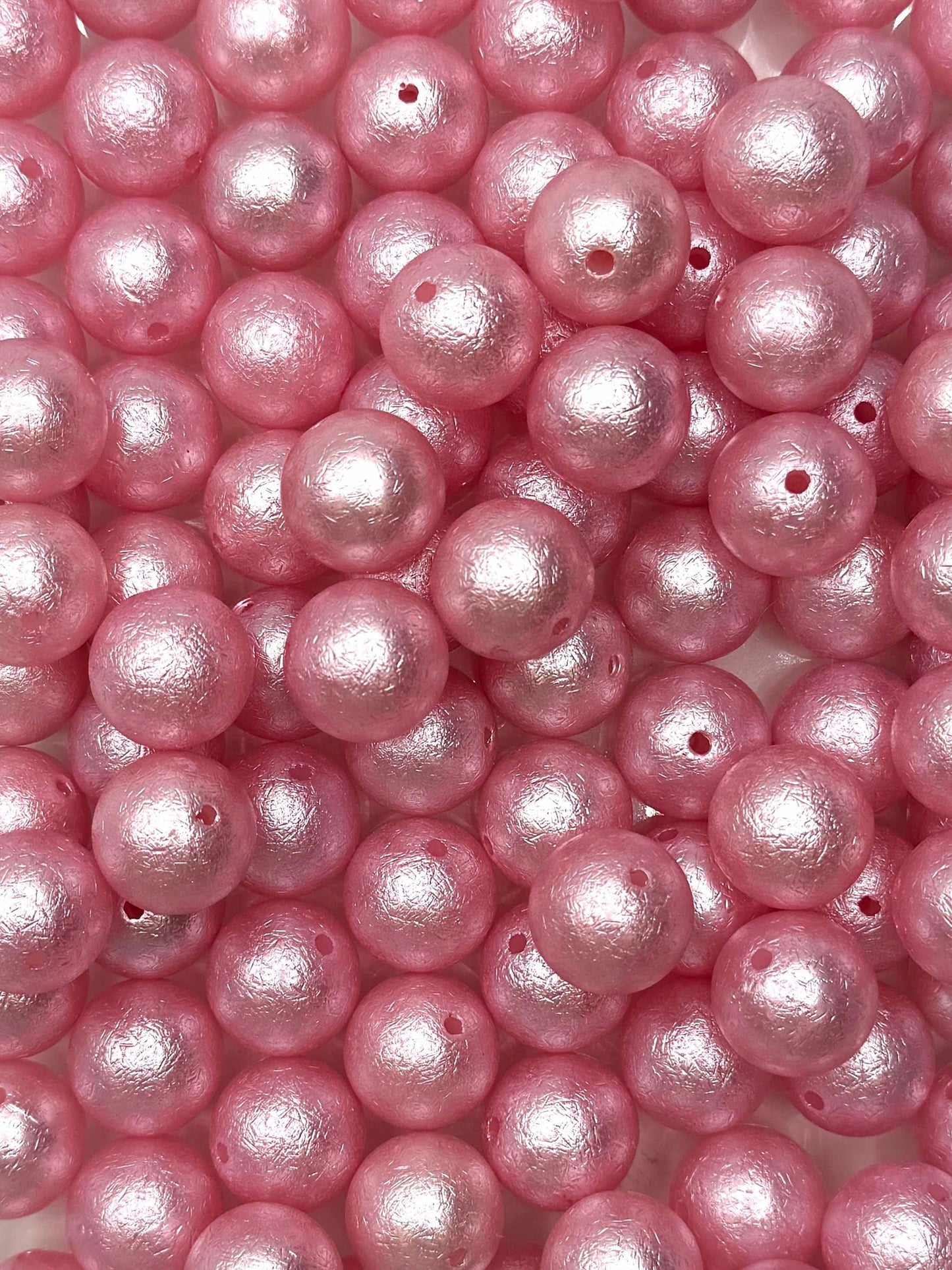 Rose Quartz Foil 20mm Acrylic Bead