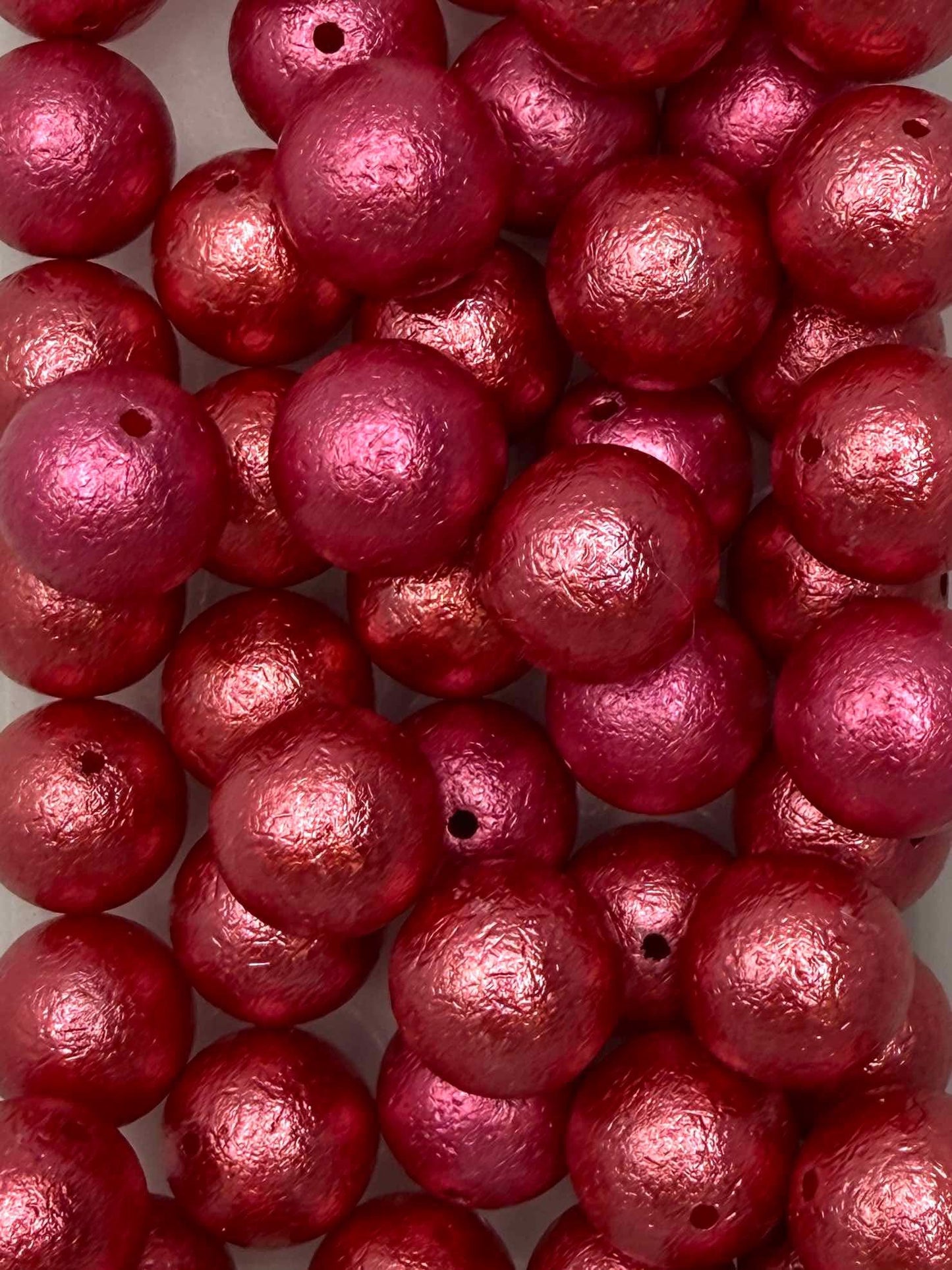 Red Foil 20mm Acrylic Bead