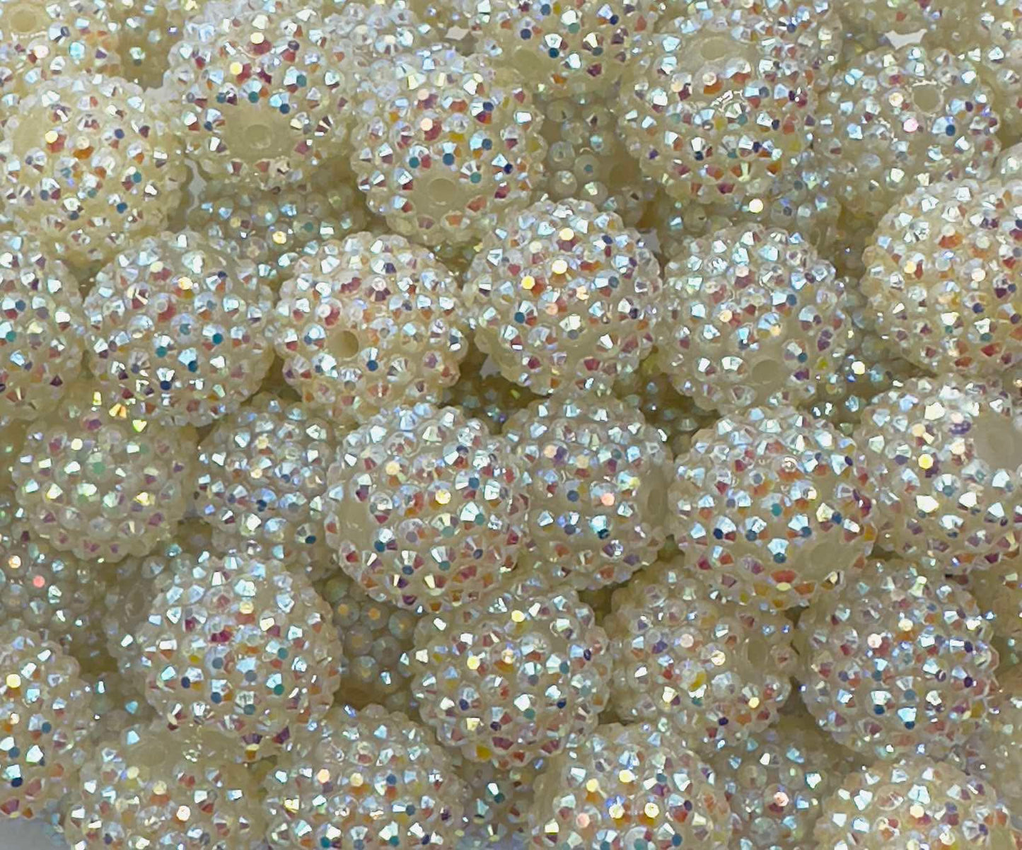 Clear Iridescent Rhinestone 20mm Acrylic Bead