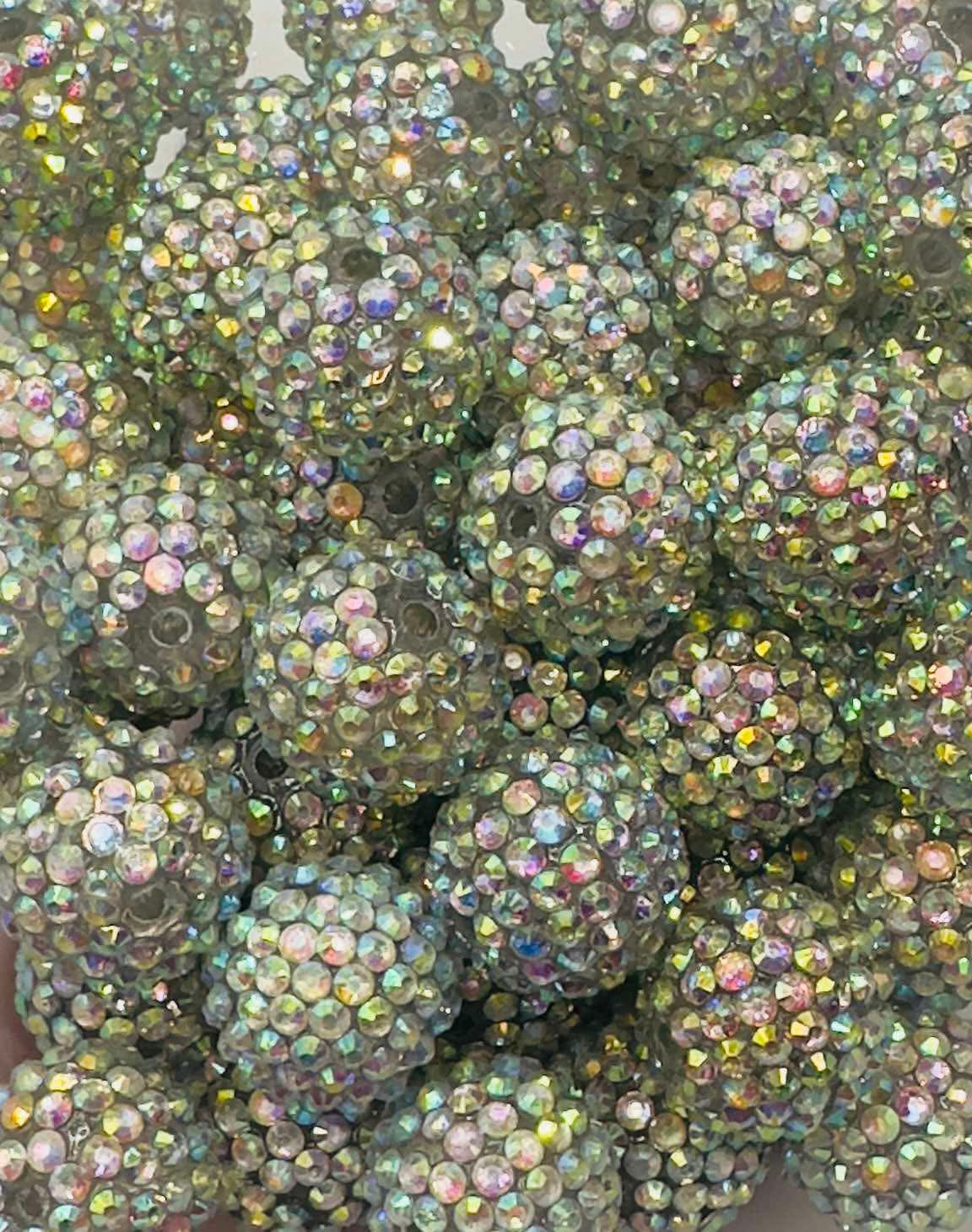 Lint Iridescent Rhinestone 20mm Acrylic Bead