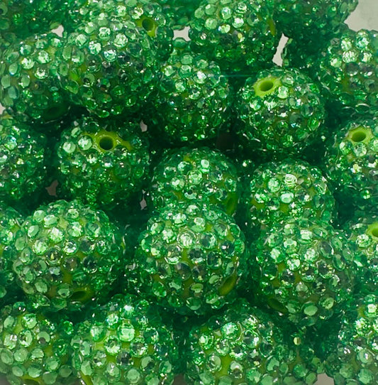 Grass Gloss Rhinestone 20mm Acrylic Bead