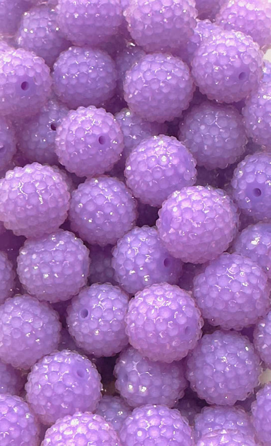 Light Purple Matte Rhinestone 20mm Acrylic Bead