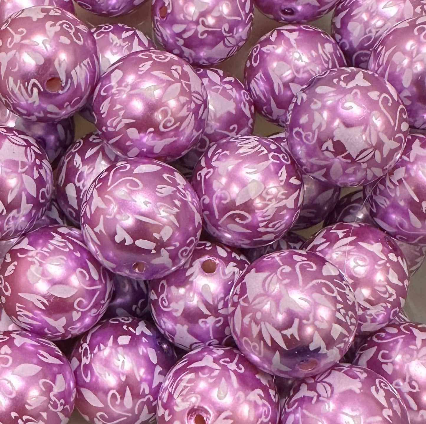 Purple Linens 20mm Acrylic Bead