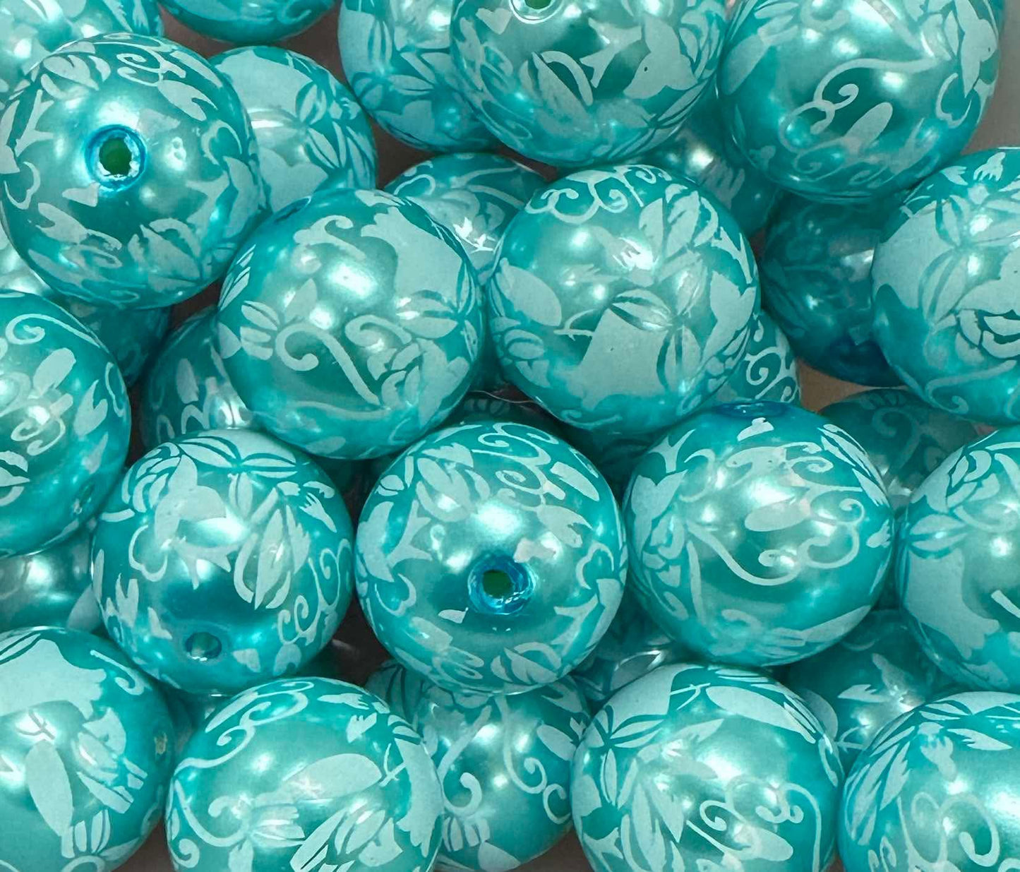 Blue Linens 20mm Acrylic Bead