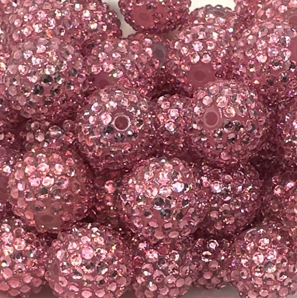 Blush Gloss Rhinestone 20mm Acrylic Bead