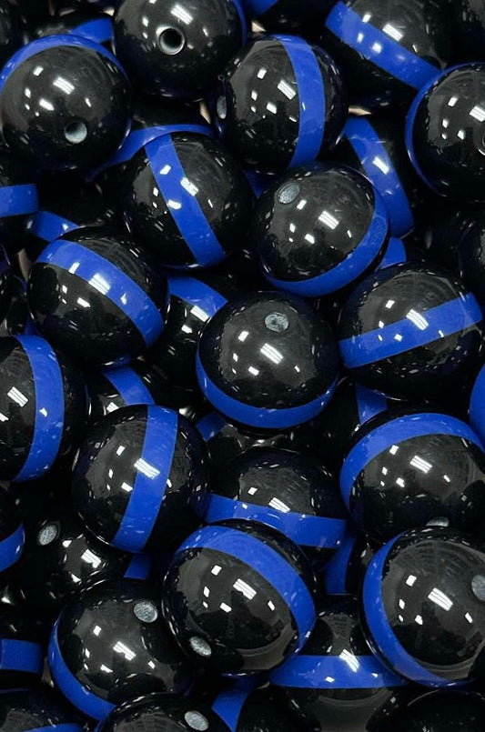 Thin Blue Line 20mm Acrylic Bead