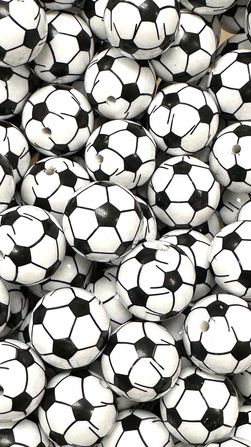 Soccer 20mm Acrylic Bead