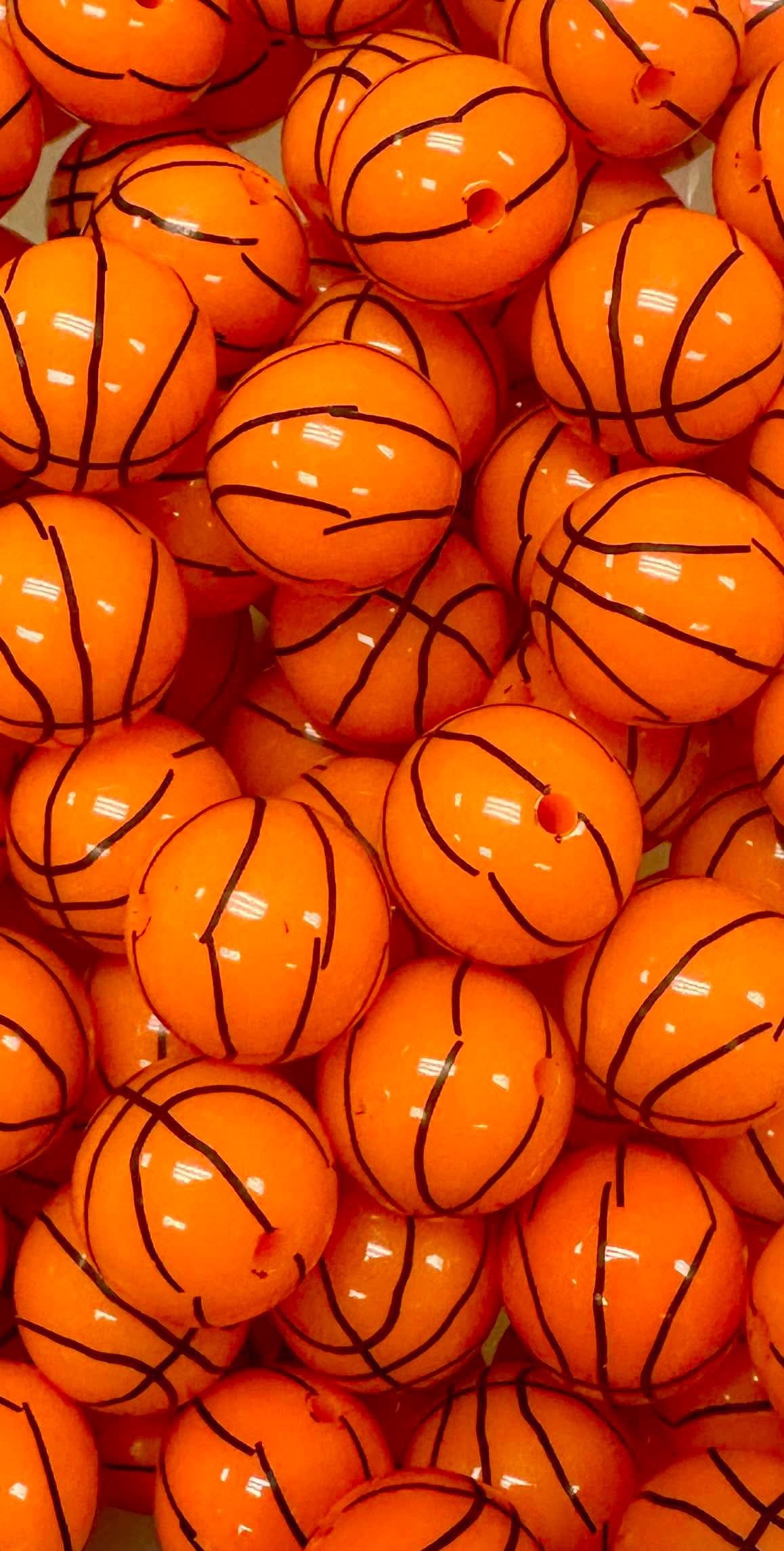 Basketball 20mm Acrylic Bead