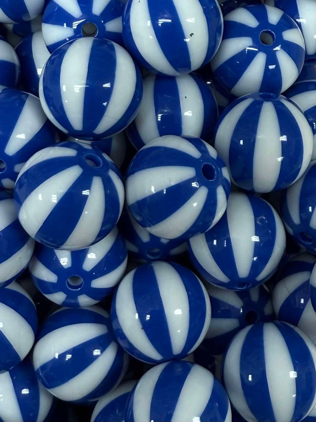 Blue Circus 20mm Acrylic Bead