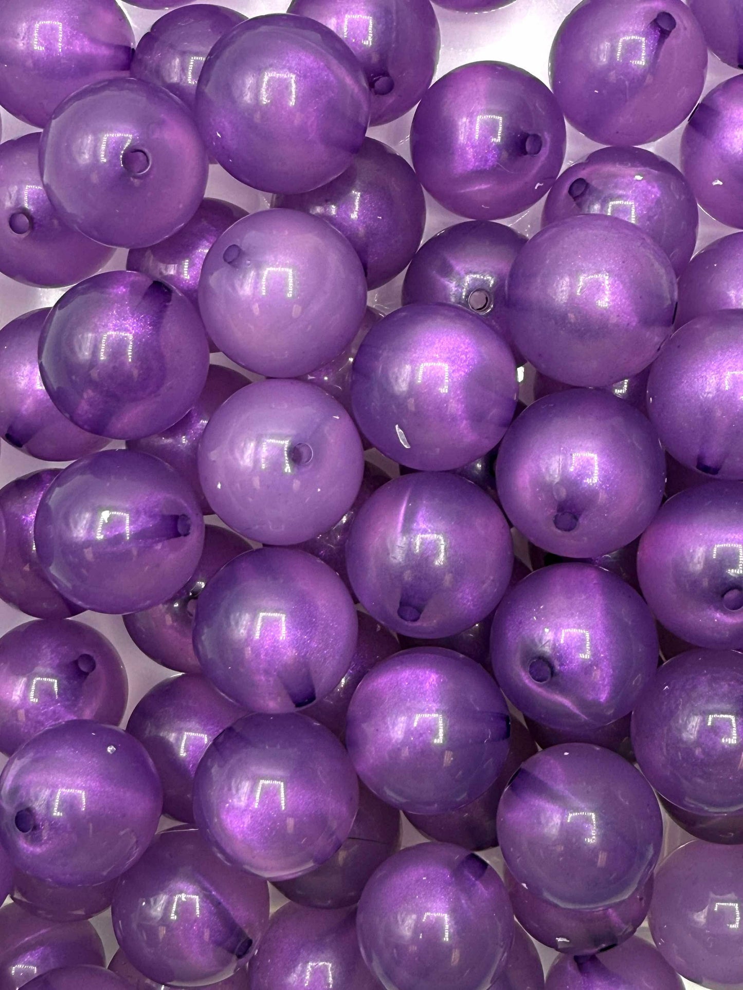 Deep Purple Iridescent Pearl 20mm Acrylic Bead