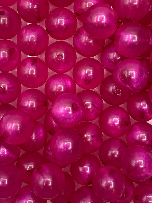 Fuchsia Iridescent Pearl 20mm Acrylic Bead