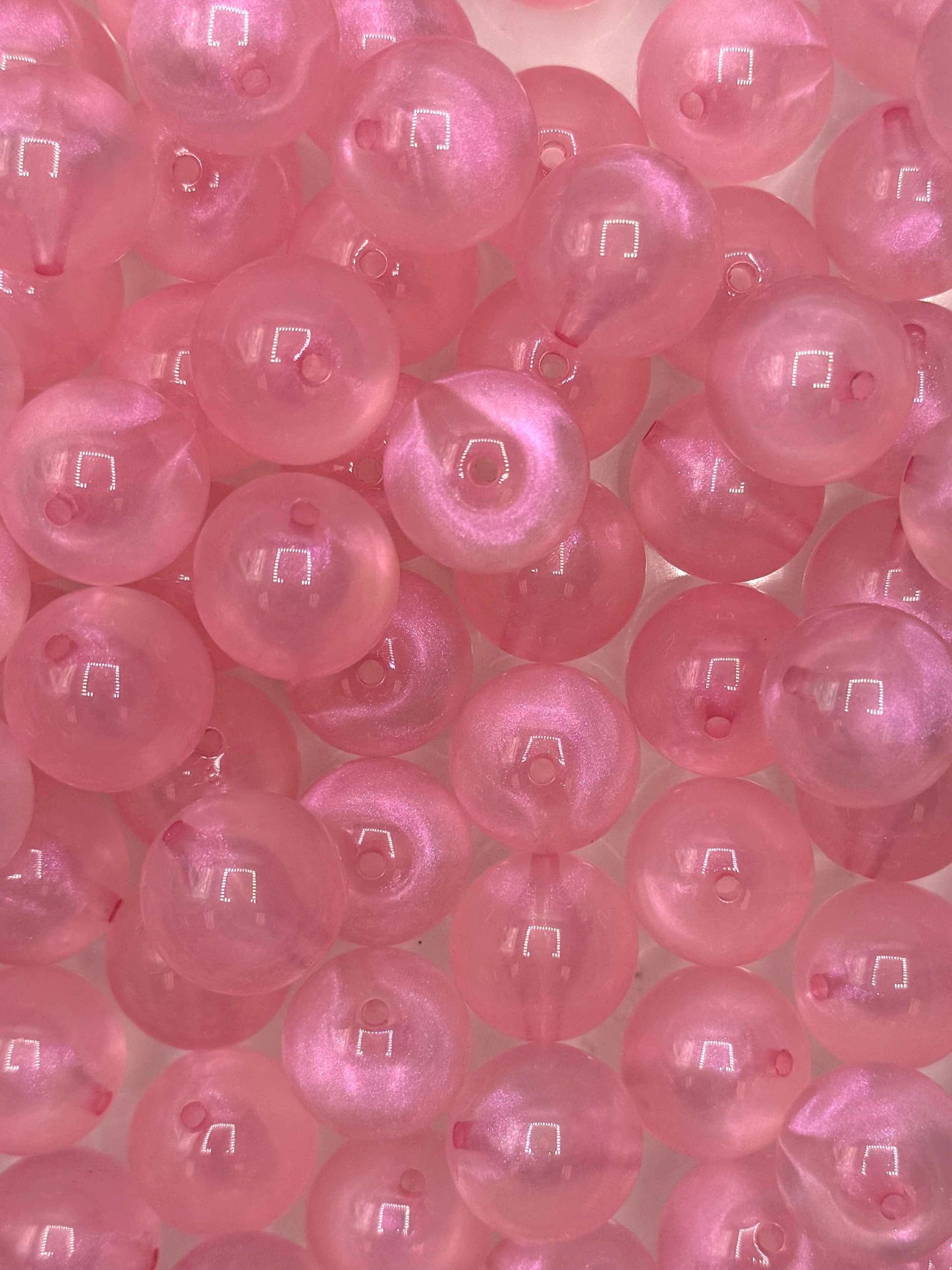 Pink Iridescent Pearl 20mm Acrylic Bead