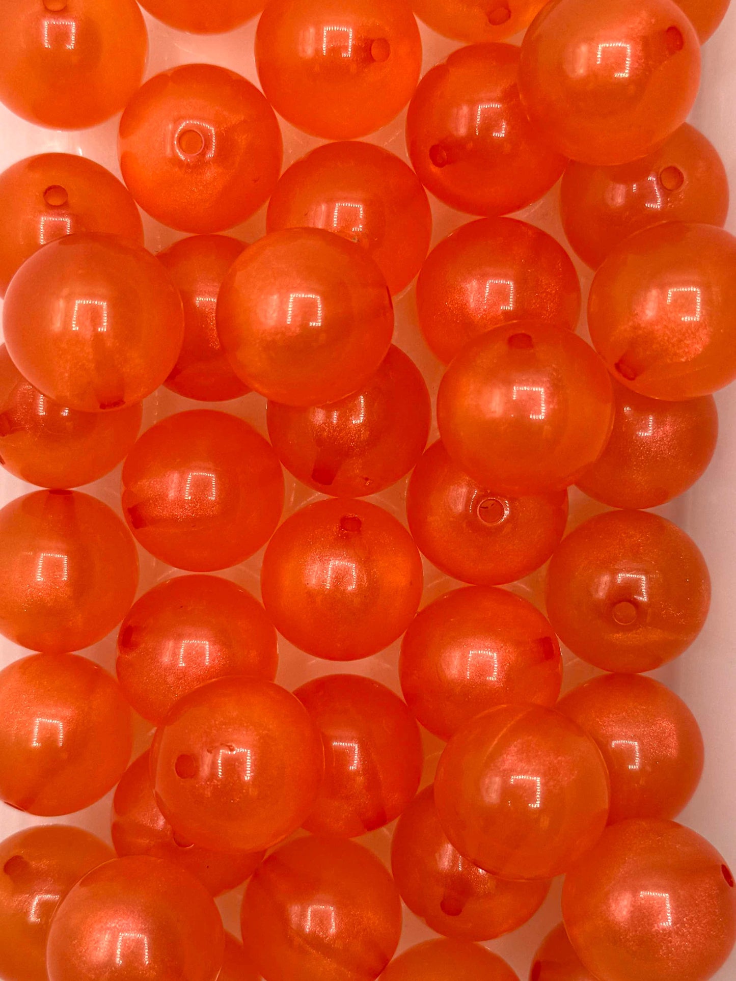 Orange Iridescent Pearl 20mm Acrylic Bead