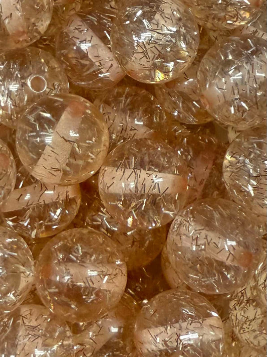 Champagne Floating Foil 20mm Acrylic Bead