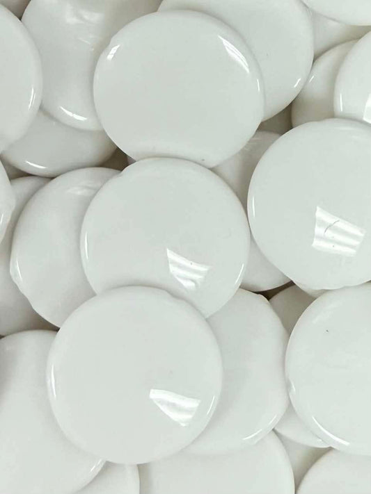 Small White Disc Acrylic Bead