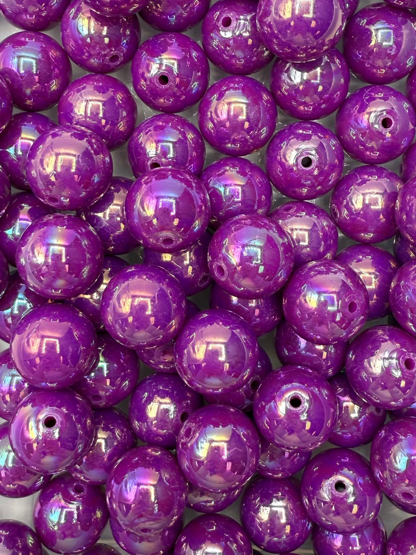 Violet Iridescent 20mm Acrylic Bead