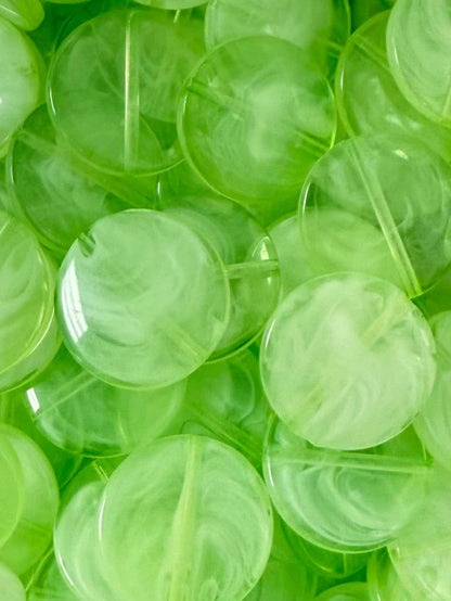 Medium Lime Disc Acrylic Bead