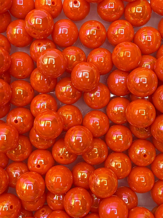 Orange Iridescent 20mm Acrylic Bead