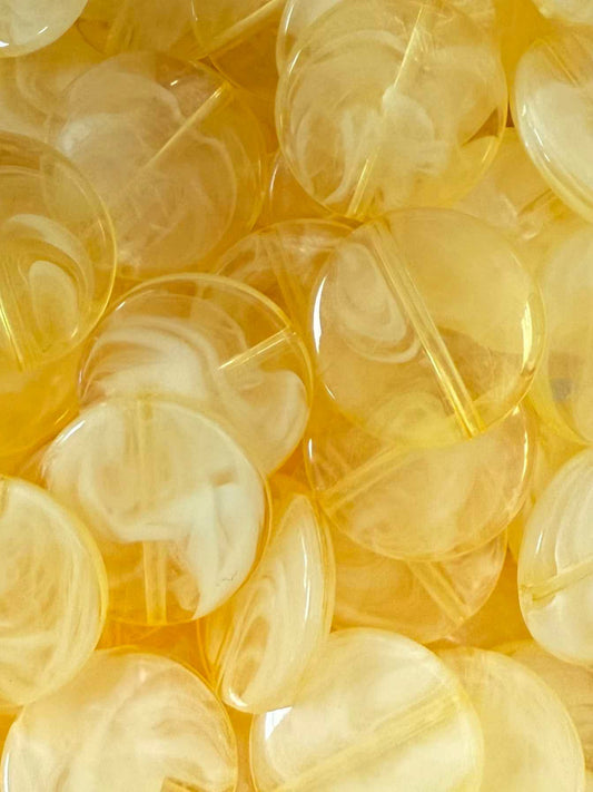 Medium Yellow Disc Acrylic Bead