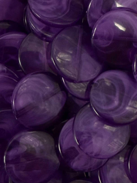 Medium Deep Purple Disc Acrylic Bead