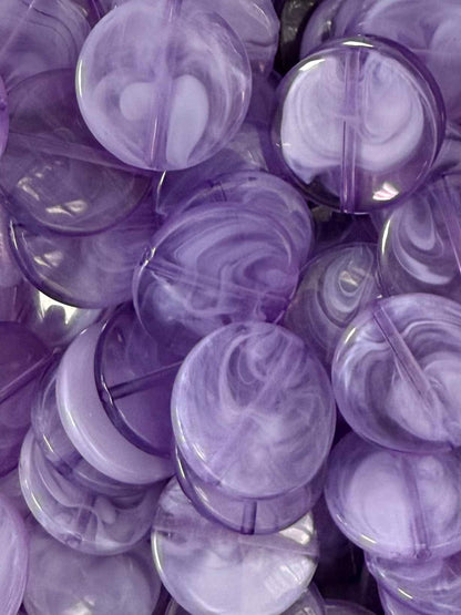 Medium Purple Disc Acrylic Bead