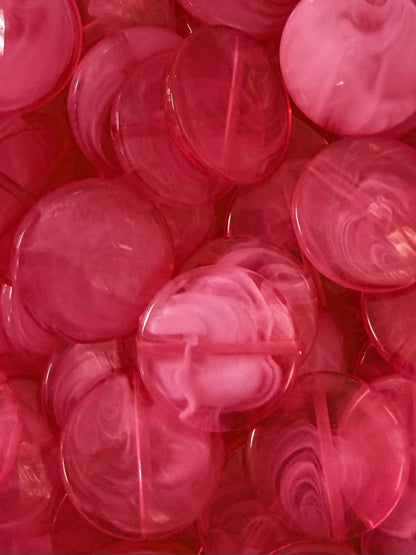 Medium Fuchsia Disc Acrylic Bead