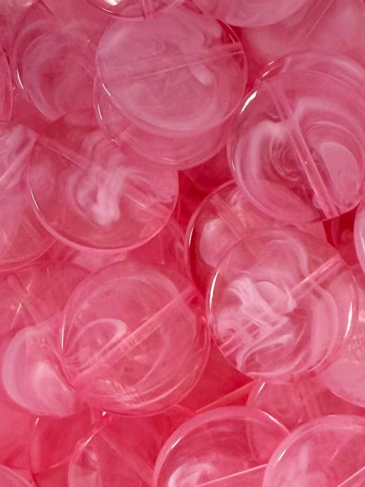 Medium Pink Disc Acrylic Bead