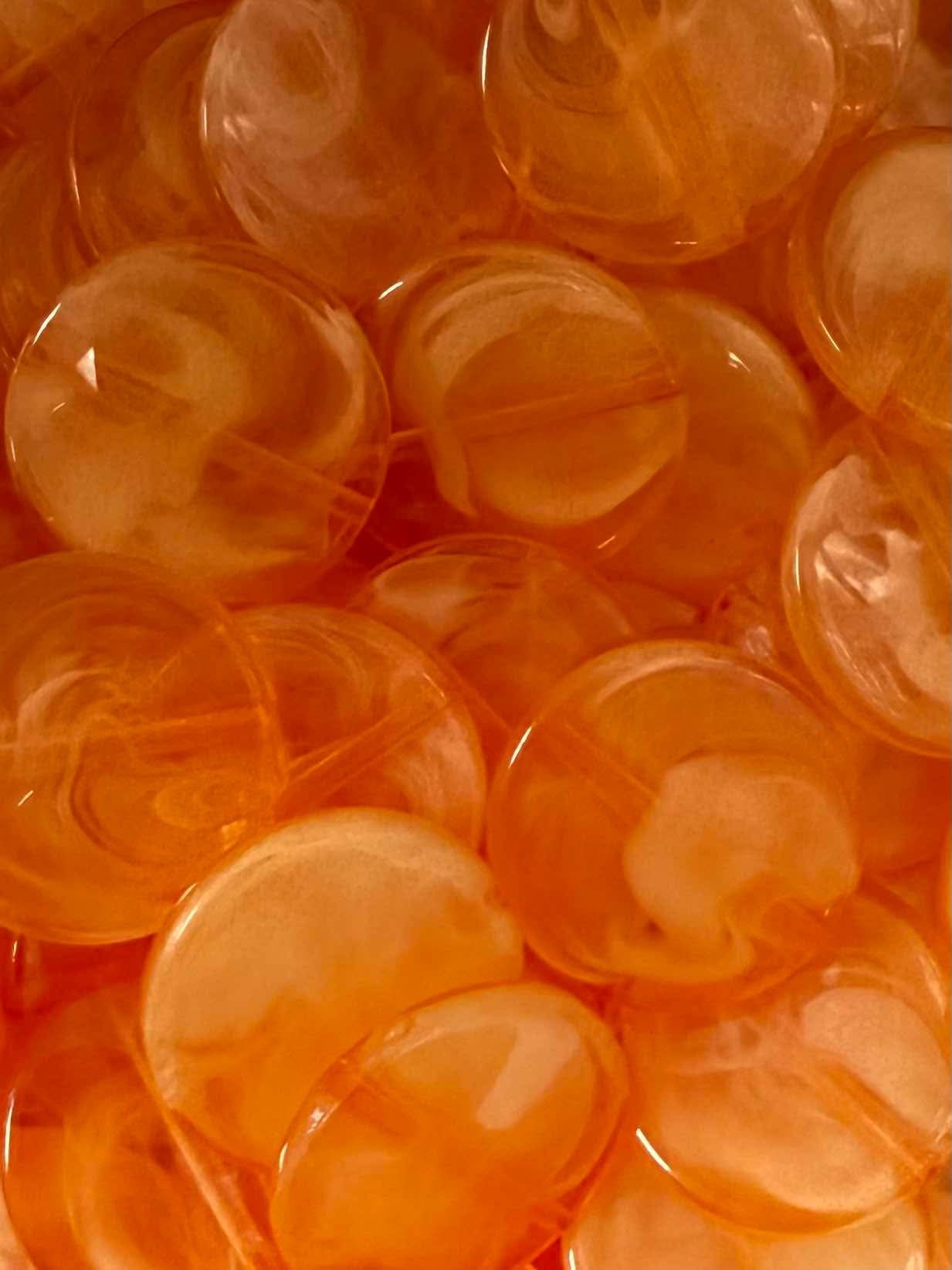 Medium Orange Disc Acrylic Bead