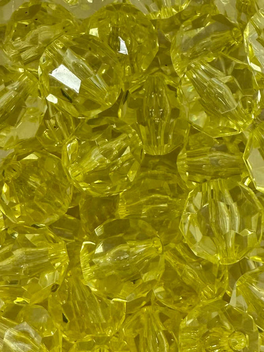 Yellow Crystal Acrylic Bead