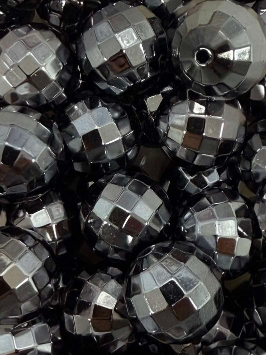 Silver Disco Acrylic Bead