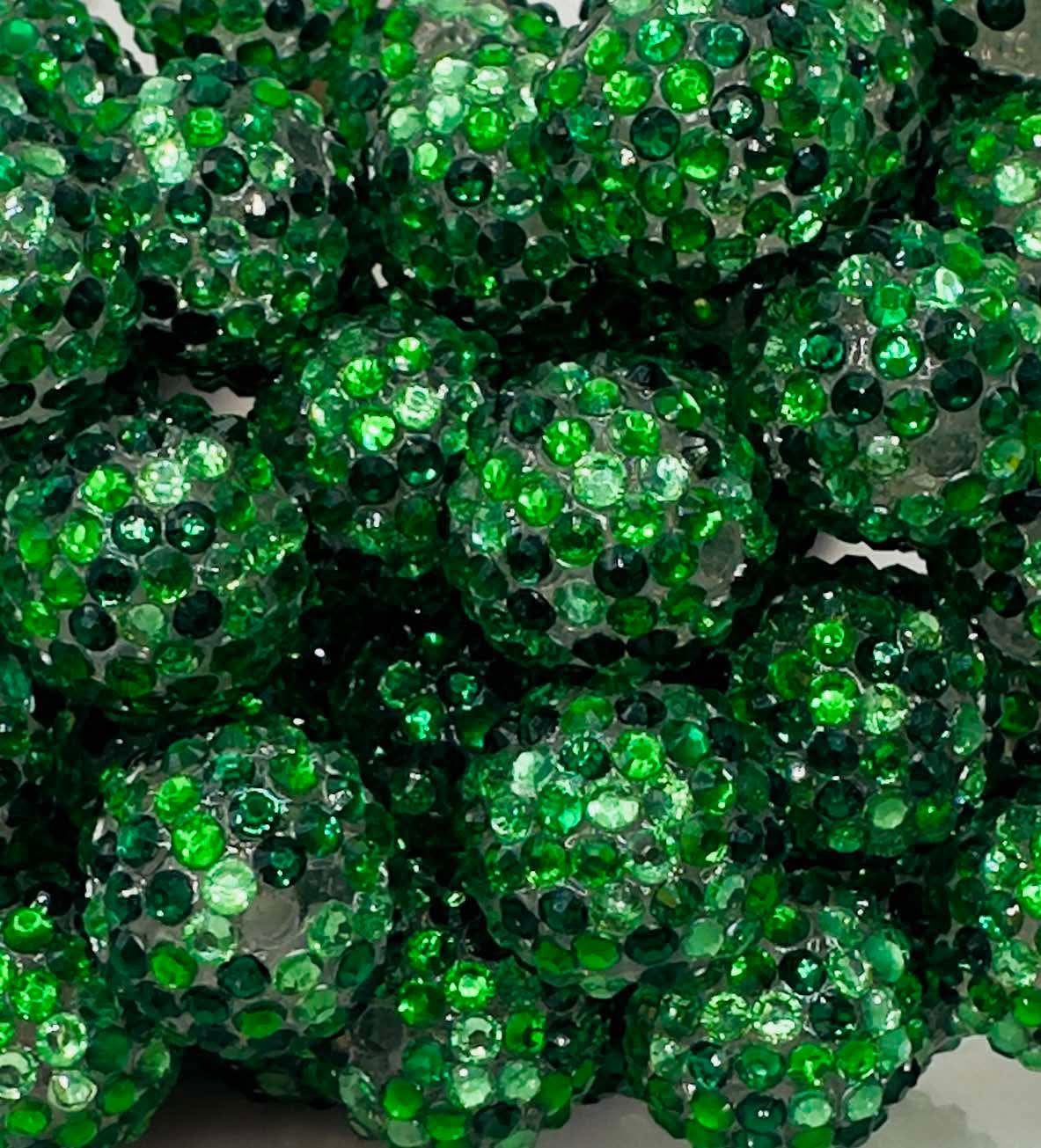 Green Multi Gloss Rhinestone Confetti 20mm Acrylic Bead