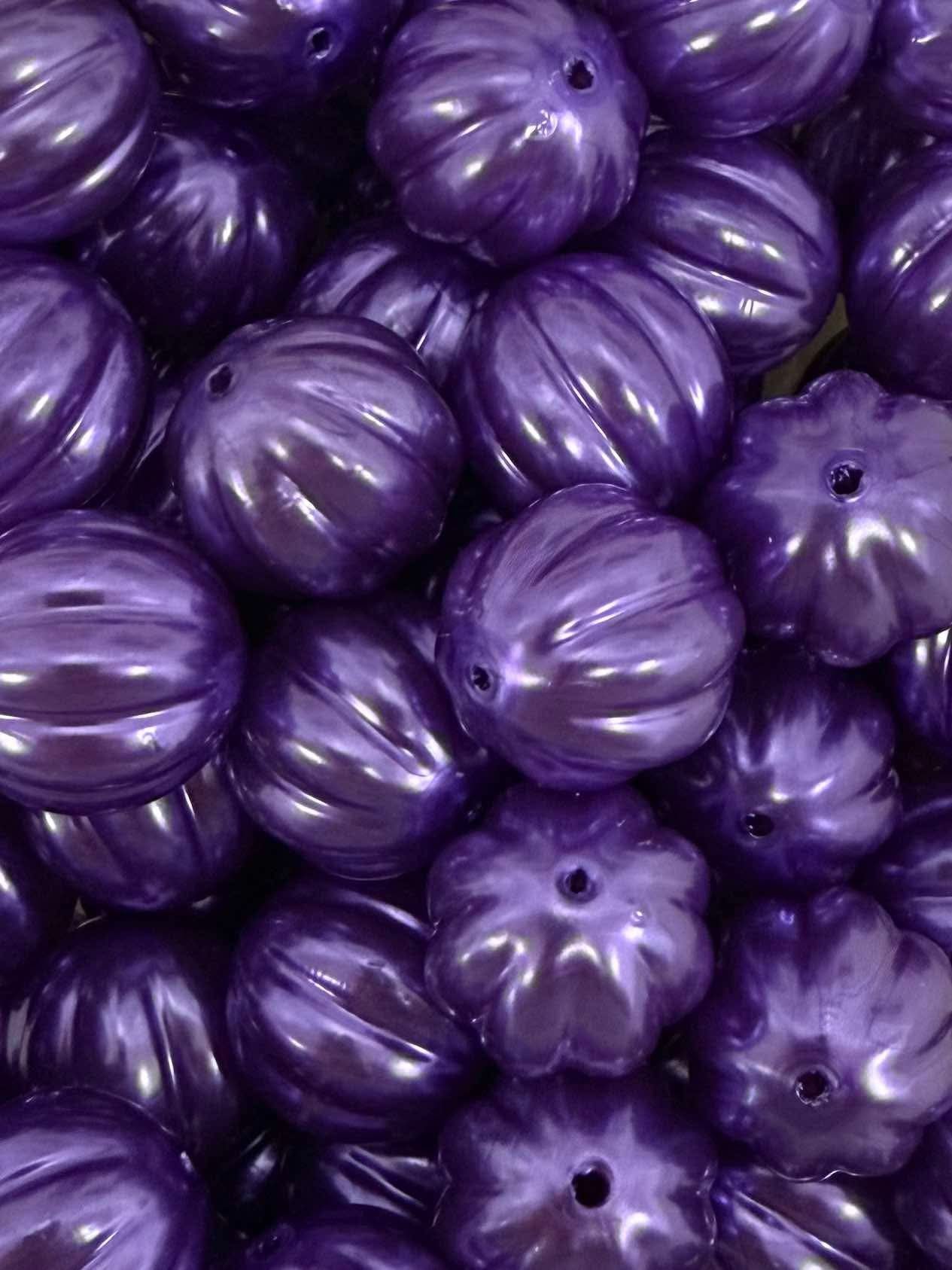 Purple Pumpkin Acrylic Bead