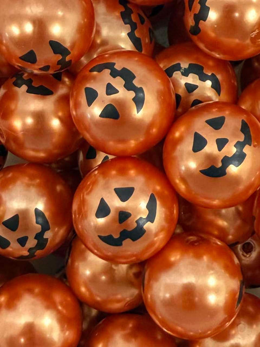 Pumpkin Face 20mm Acrylic Bead