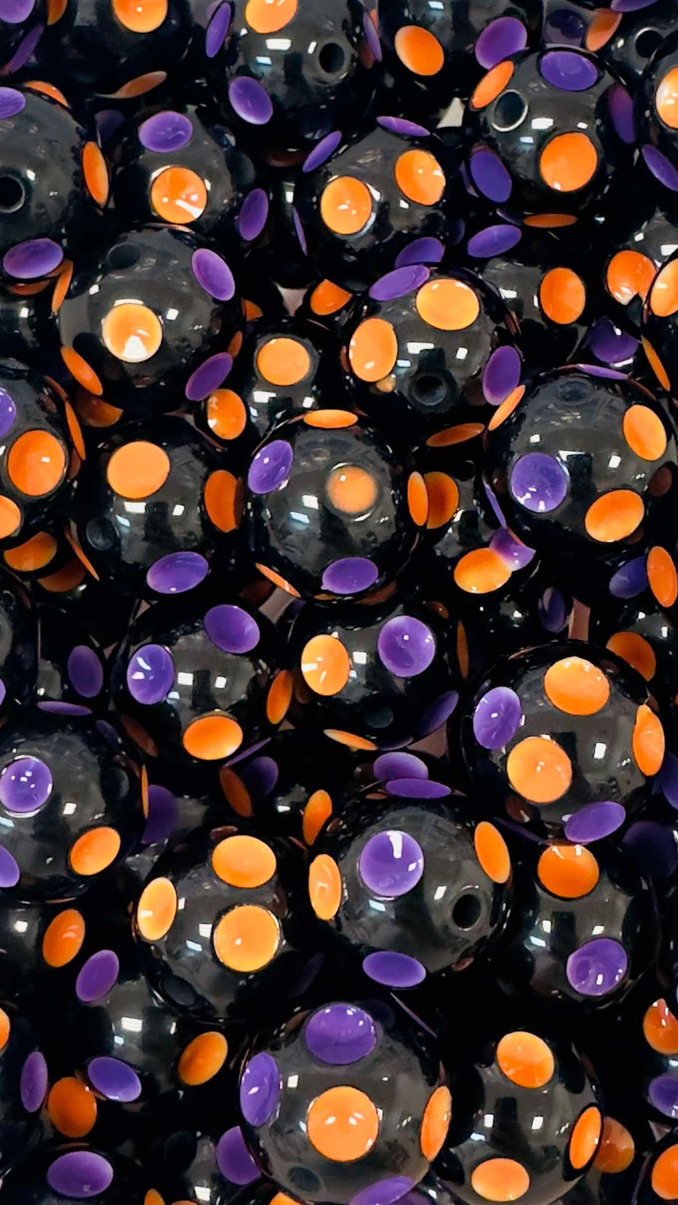 Halloween Polka Dots 20mm Acrylic Bead