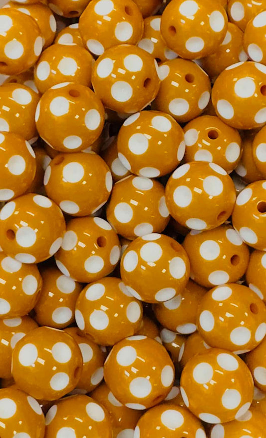 Pastry Shell Polka Dots 20mm Acrylic Bead