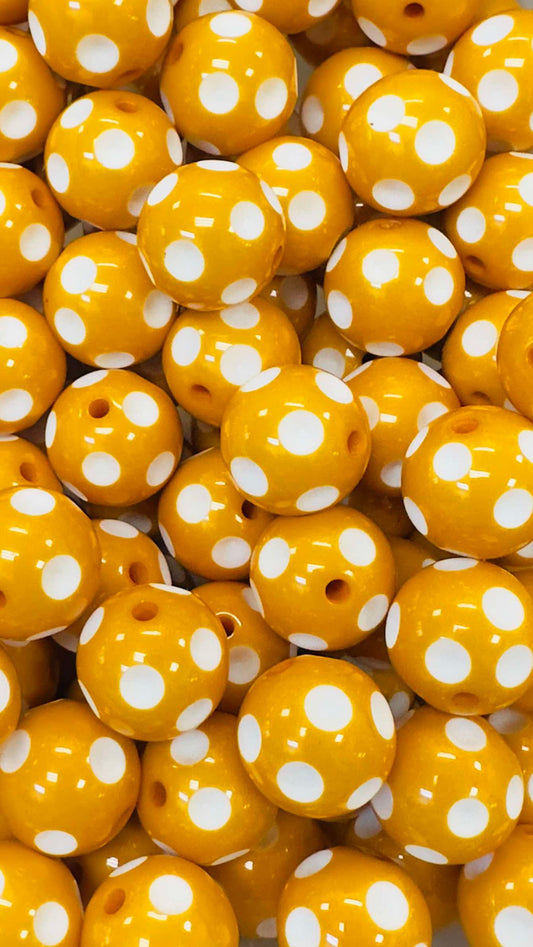 Sunshine Polka Dots 20mm Acrylic Bead