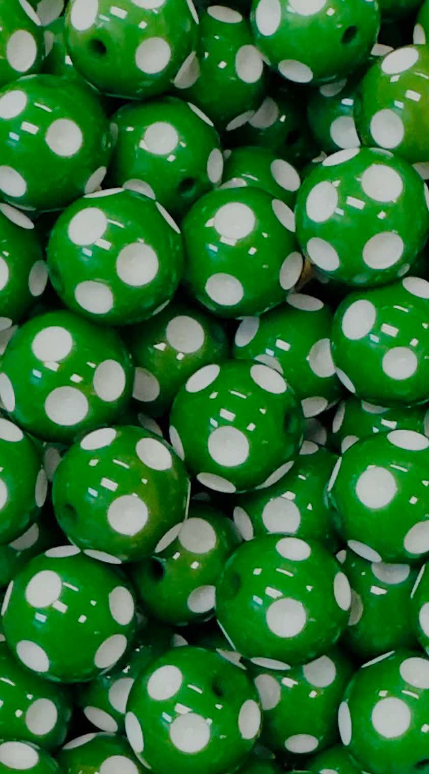 Forest Polka Dots 20mm Acrylic Bead