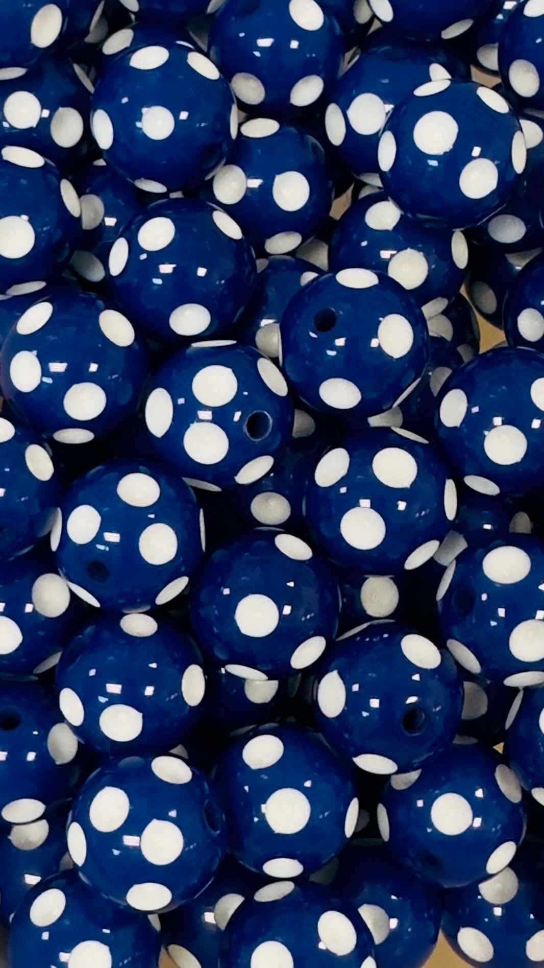 Royal Polka Dots 20mm Acrylic Bead