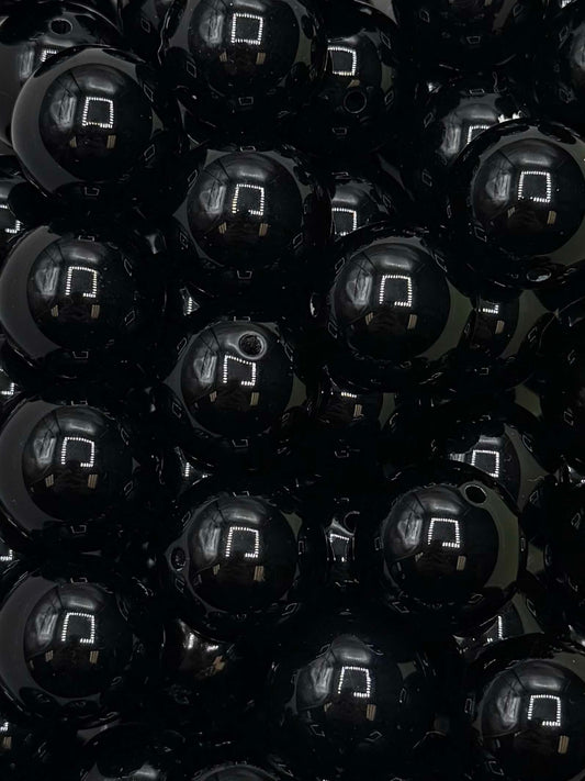 Black Solid 20mm Acrylic Bead