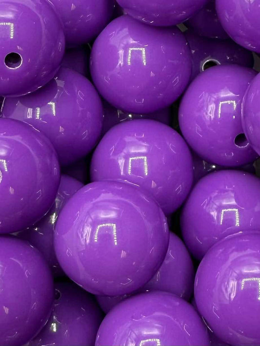 Purple Solid 20mm Acrylic Bead