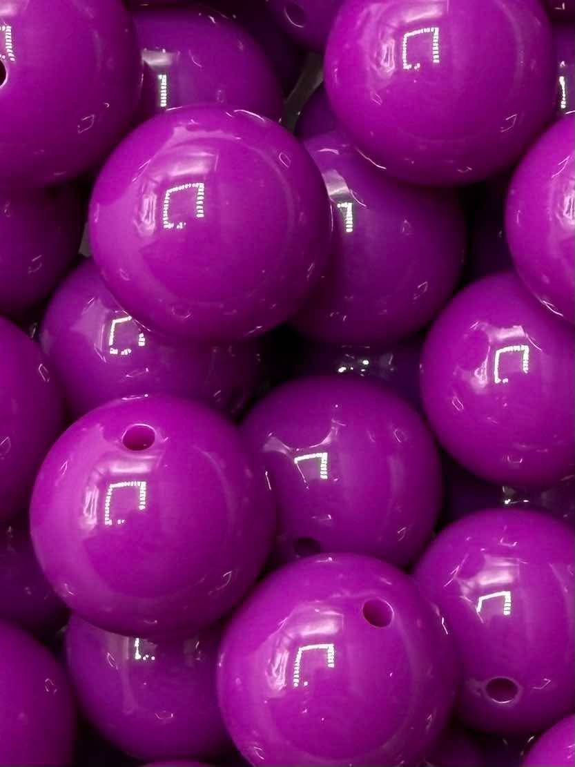 Violet Solid 20mm Acrylic Bead