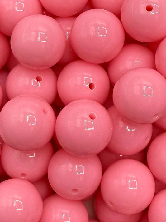 Pink Solid 20mm Acrylic Bead