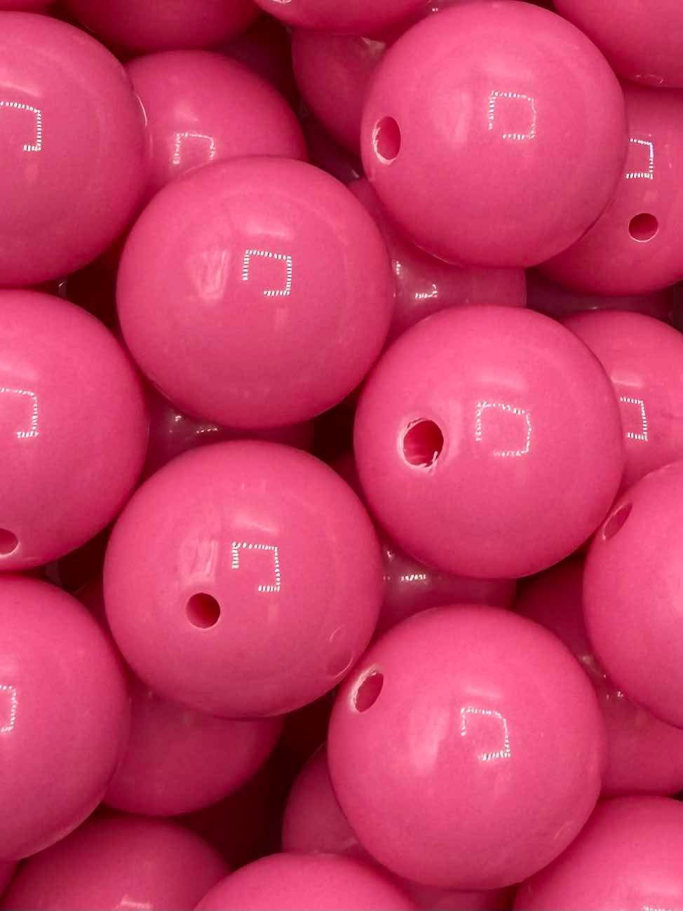 Hot Pink Solid 20mm Acrylic Bead