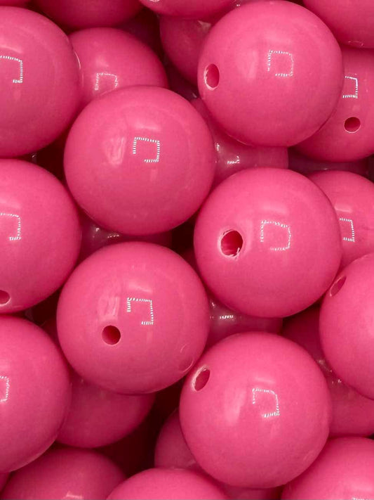 Hot Pink Solid 20mm Acrylic Bead