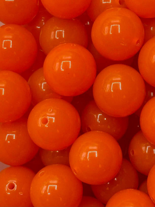 Orange Glow Solid 20mm Acrylic Bead