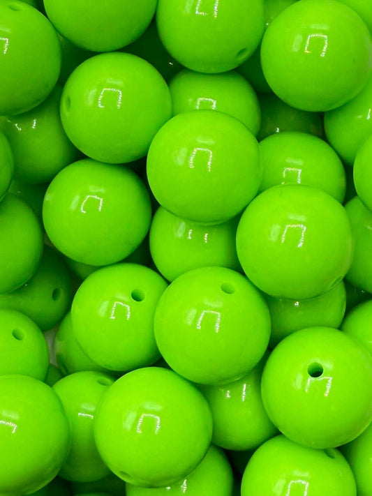 Lime Solid 20mm Acrylic Bead