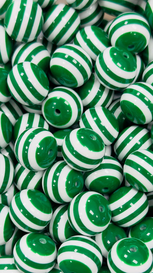 Pine Barrens & White Stripes 20mm Acrylic Bead