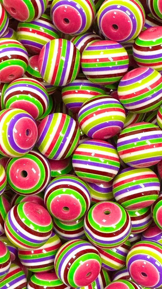 Knit Sweater Stripes 20mm Acrylic Bead