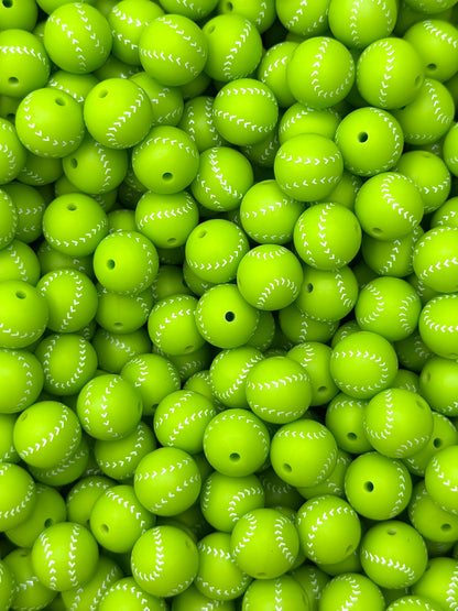 Perle de 15 mm imprimée football